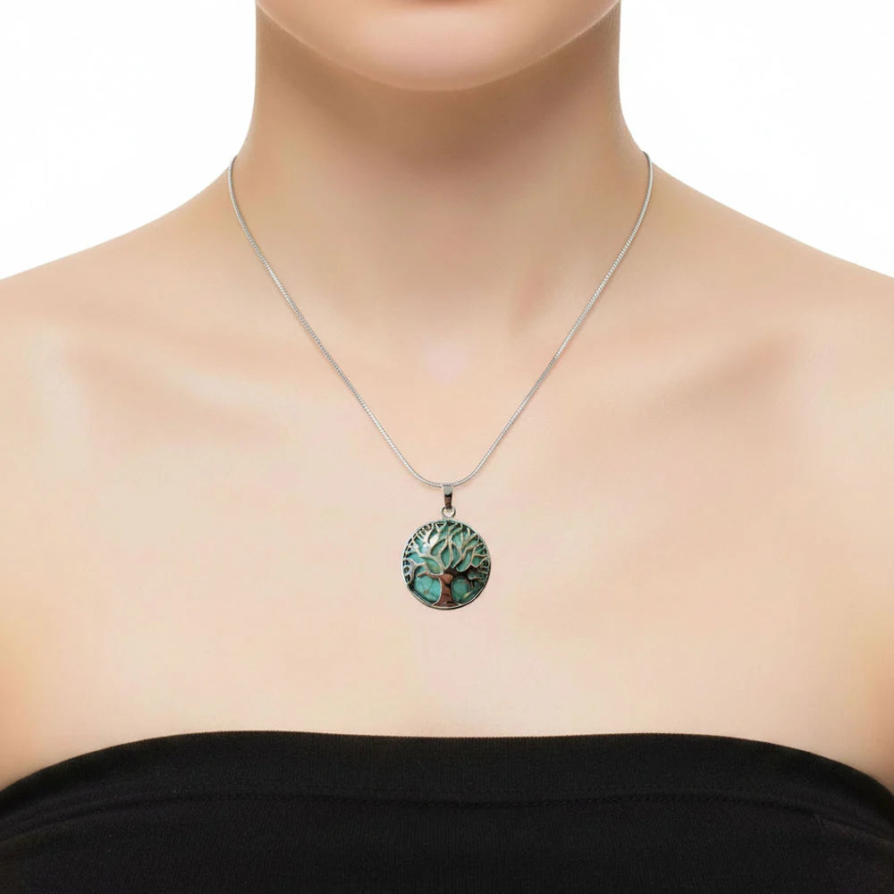 Pendentif Turquoise Stabilisée Arbre de Vie – Pierre de Communication & Protection Lithothérapie
