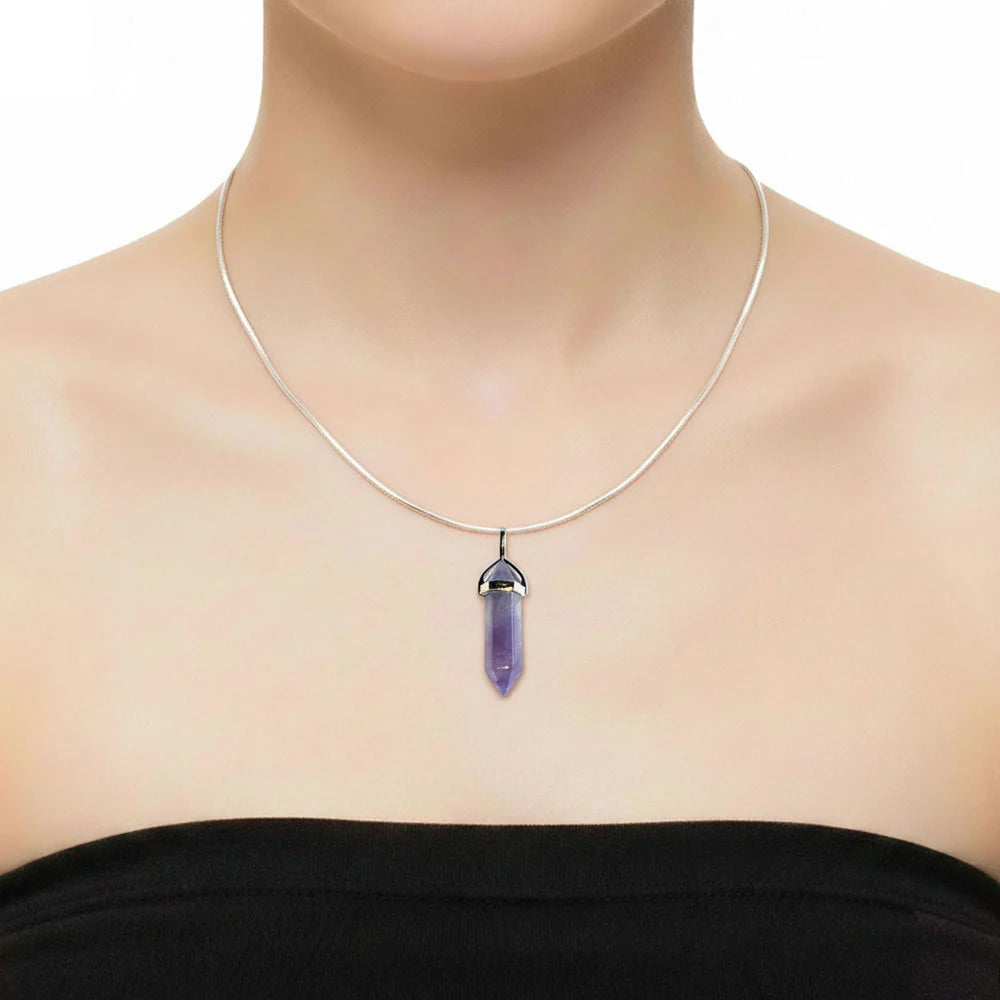 Pendentif Améthyste Pointe – Pierre Sacrée de Sagesse & Pureté Lithothérapie