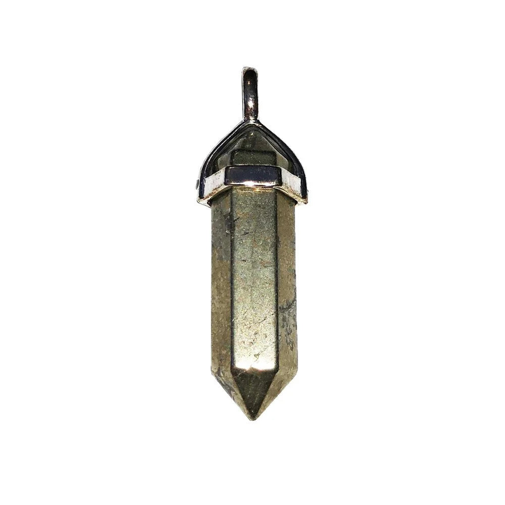 Pendentif Pyrite Pointe – Pierre Ancestrale de Productivité & Vitalité Lithothérapie