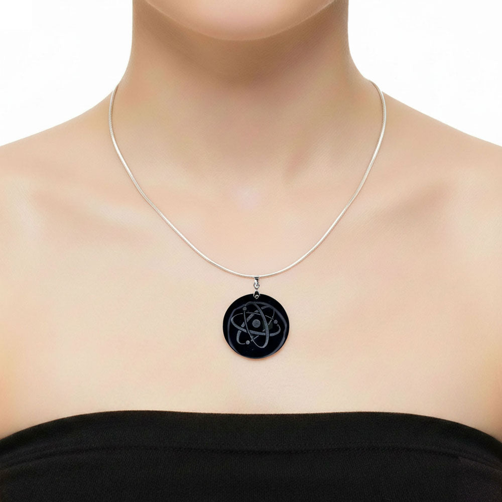 Pendentif Obsidienne Noire Quantique - Rond | Confiance & Protection