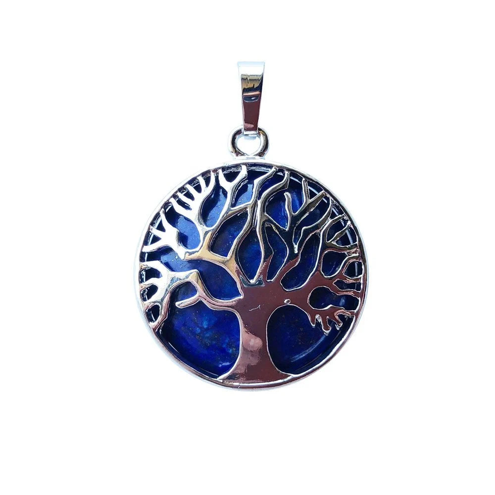Pendentif Lapis-Lazuli Arbre de Vie – Pierre de Vérité & Prospérité Lithothérapie