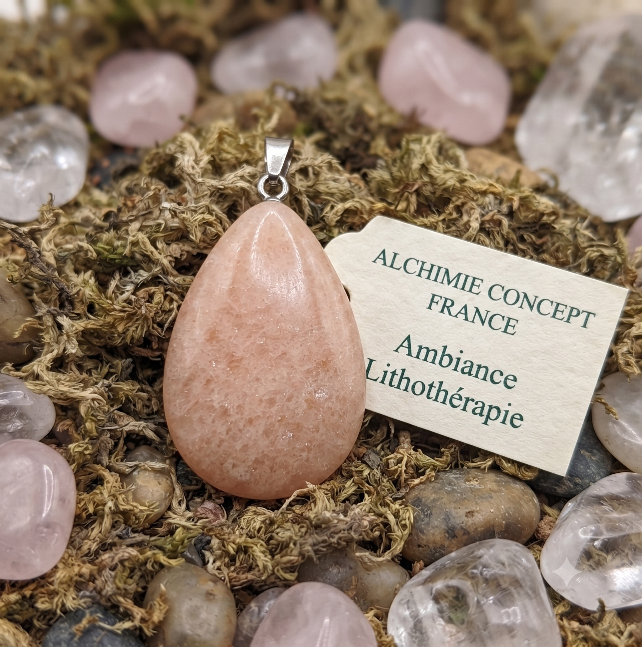 ✨ Pendentif Larme Aventurine Rose 3cm – Pierre Naturelle Amour & Douceur Rayonnante