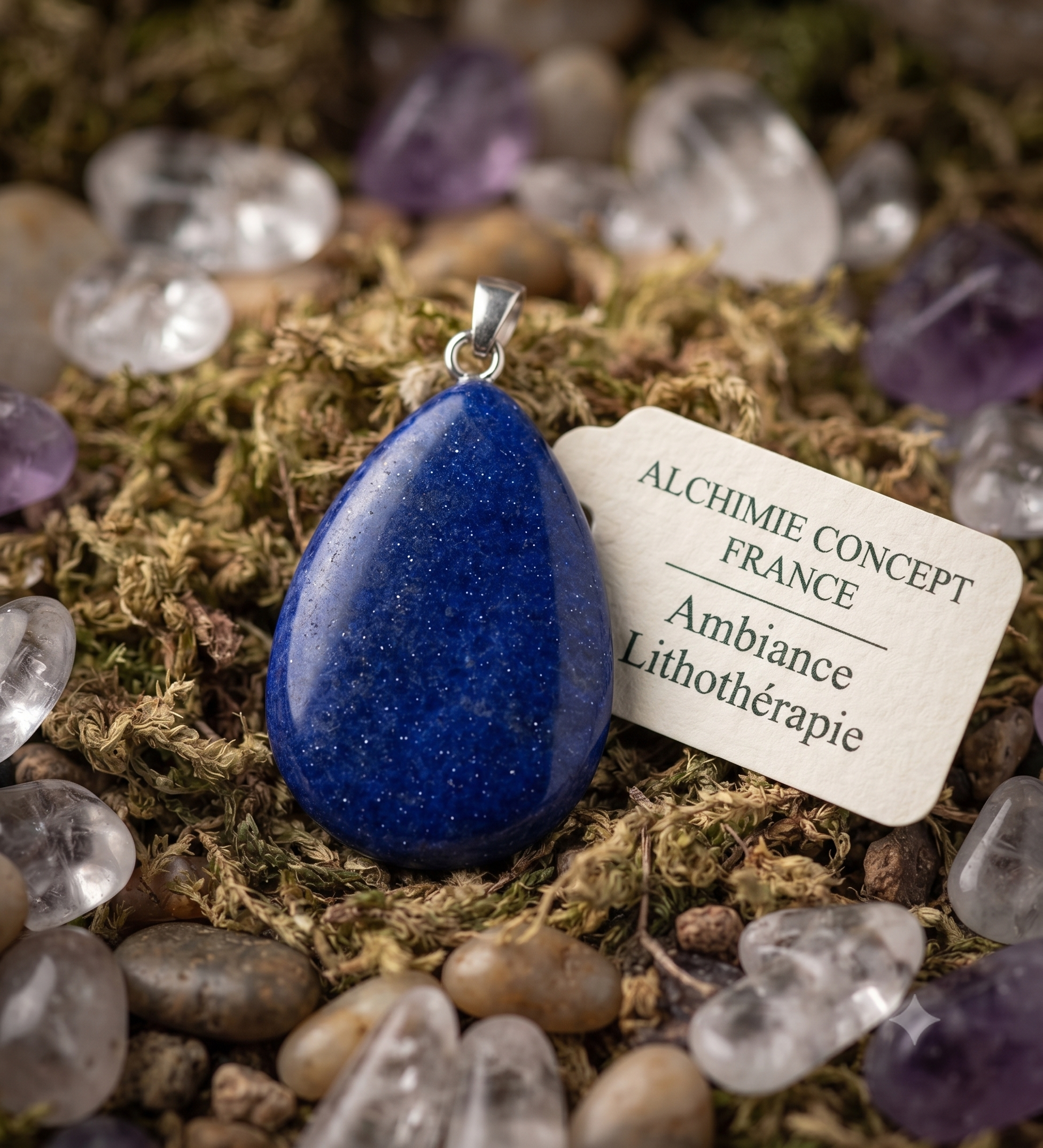 ✨ Pendentif Larme Aventurine Bleue 3cm – Pierre Naturelle Sérénité & Chance