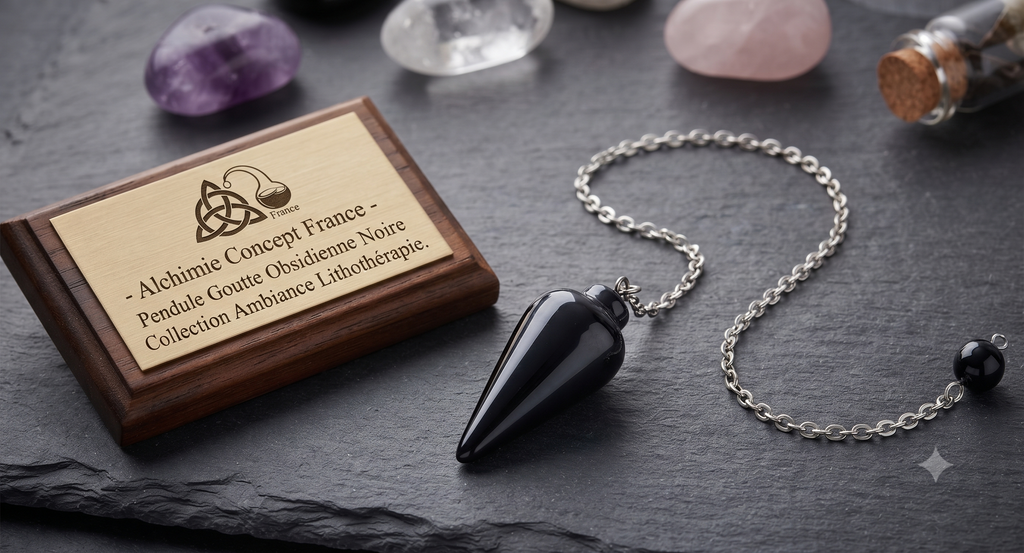 ✨ Pendule Goutte Obsidienne Noire 3cm – Pierre Naturelle Radiesthésie & Lithothérapie