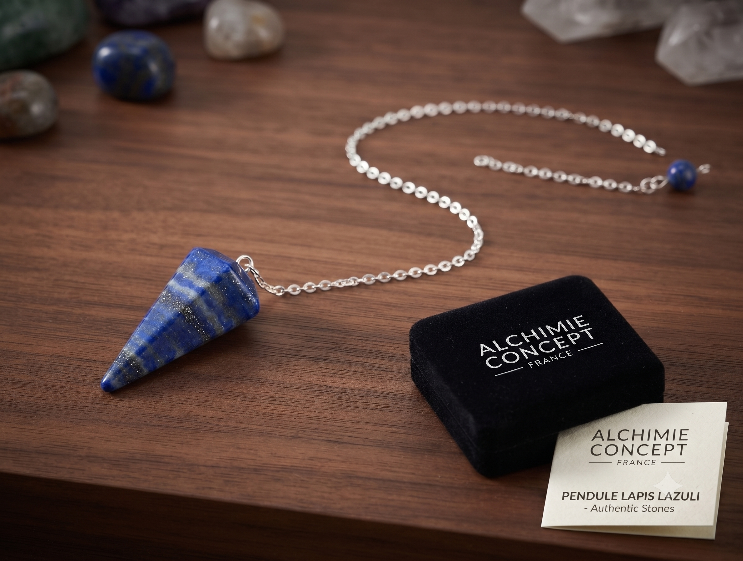 ✨ Pendule Divinatoire Conique Lapis Lazuli 3,5 cm – Radiesthésie & Sagesse Divine