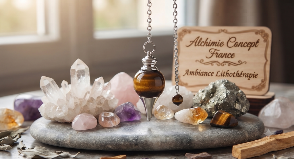 ✨ Pendule Sphère Œil de Tigre 4cm – Pierre Naturelle Certifiée | Radiesthésie & Lithothérapie