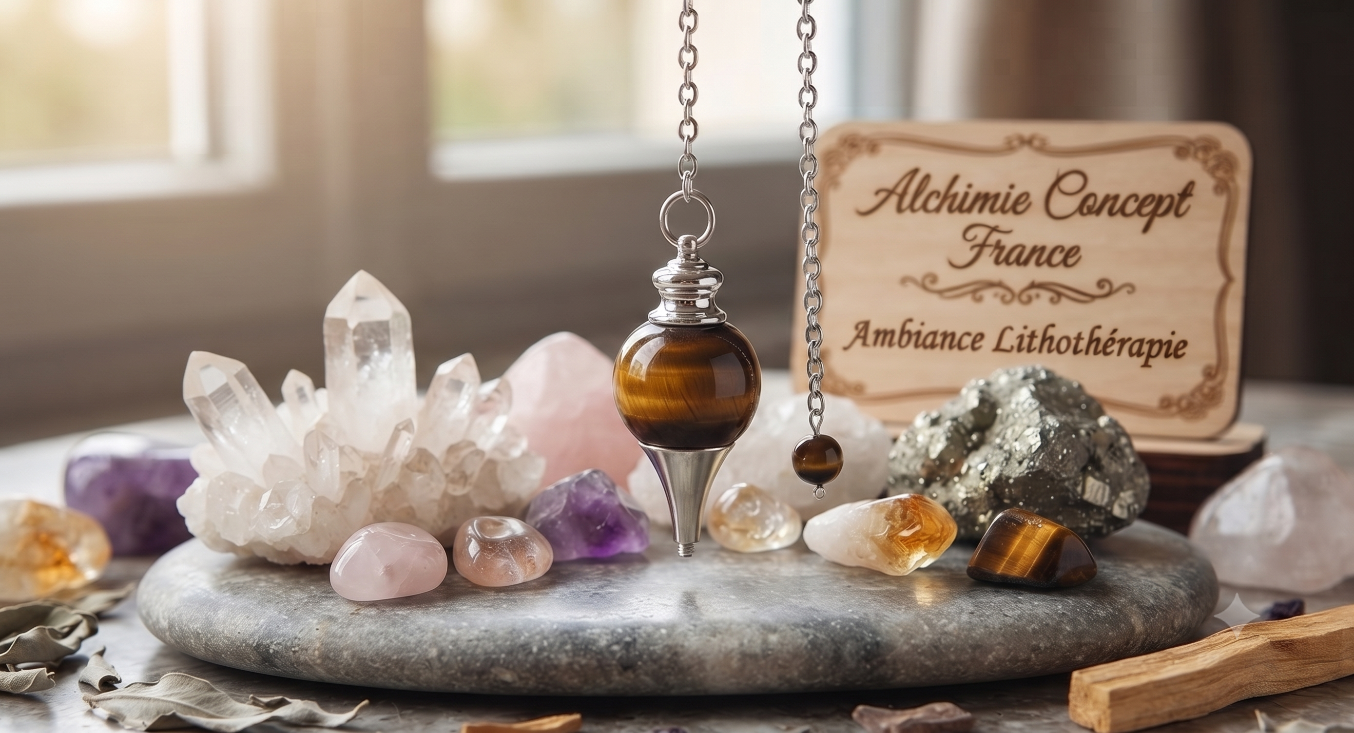 ✨ Pendule Sphère Œil de Tigre 4cm – Pierre Naturelle Certifiée | Radiesthésie & Lithothérapie