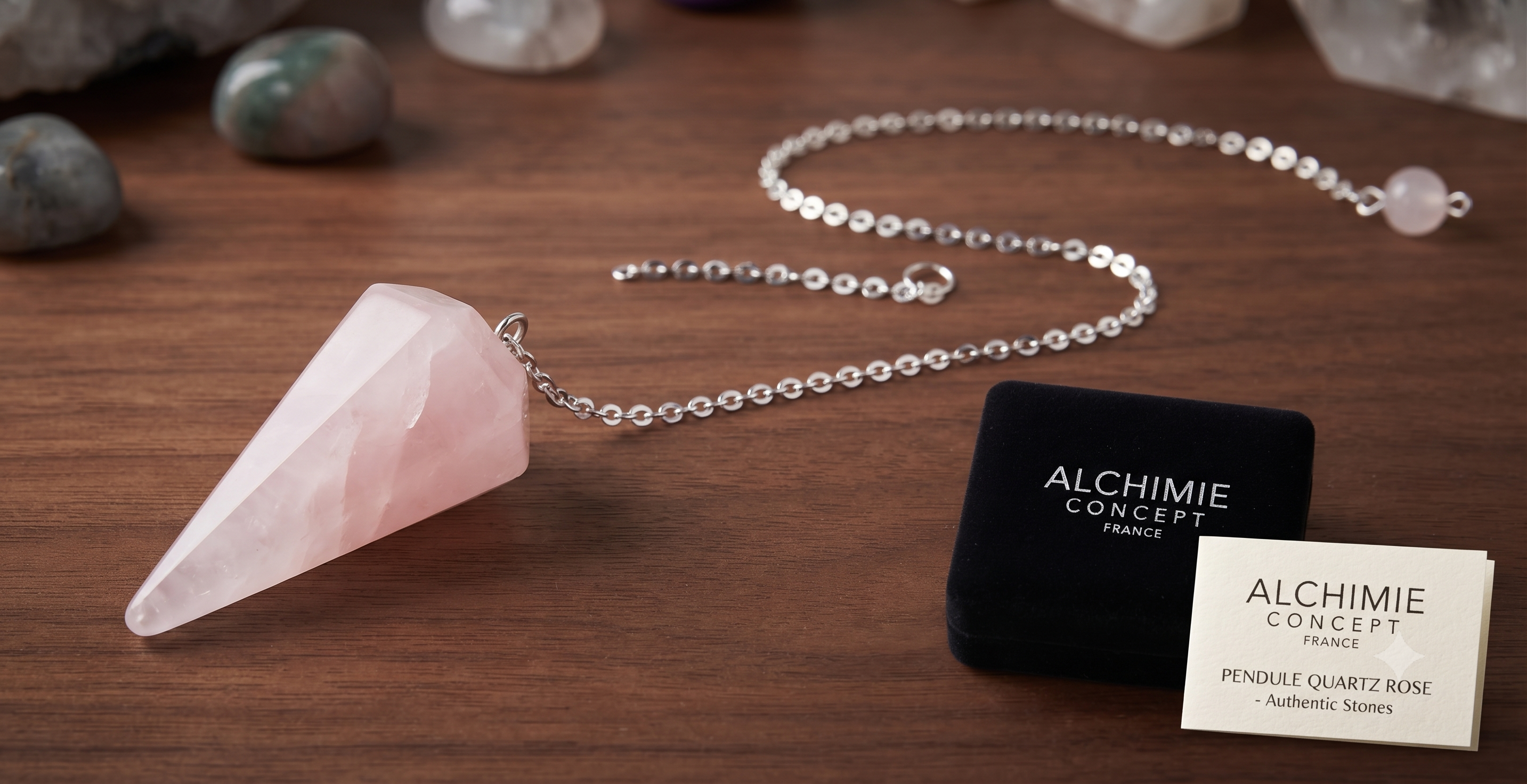 ✨ Pendule Divinatoire Conique Quartz Rose 3,5 cm – Radiesthésie & Amour Inconditionnel