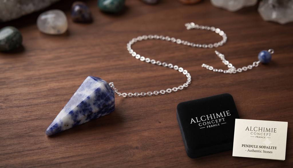 ✨ Pendule Conique Sodalite 3.5cm – Pierre Naturelle Radiesthésie & Lithothérapie