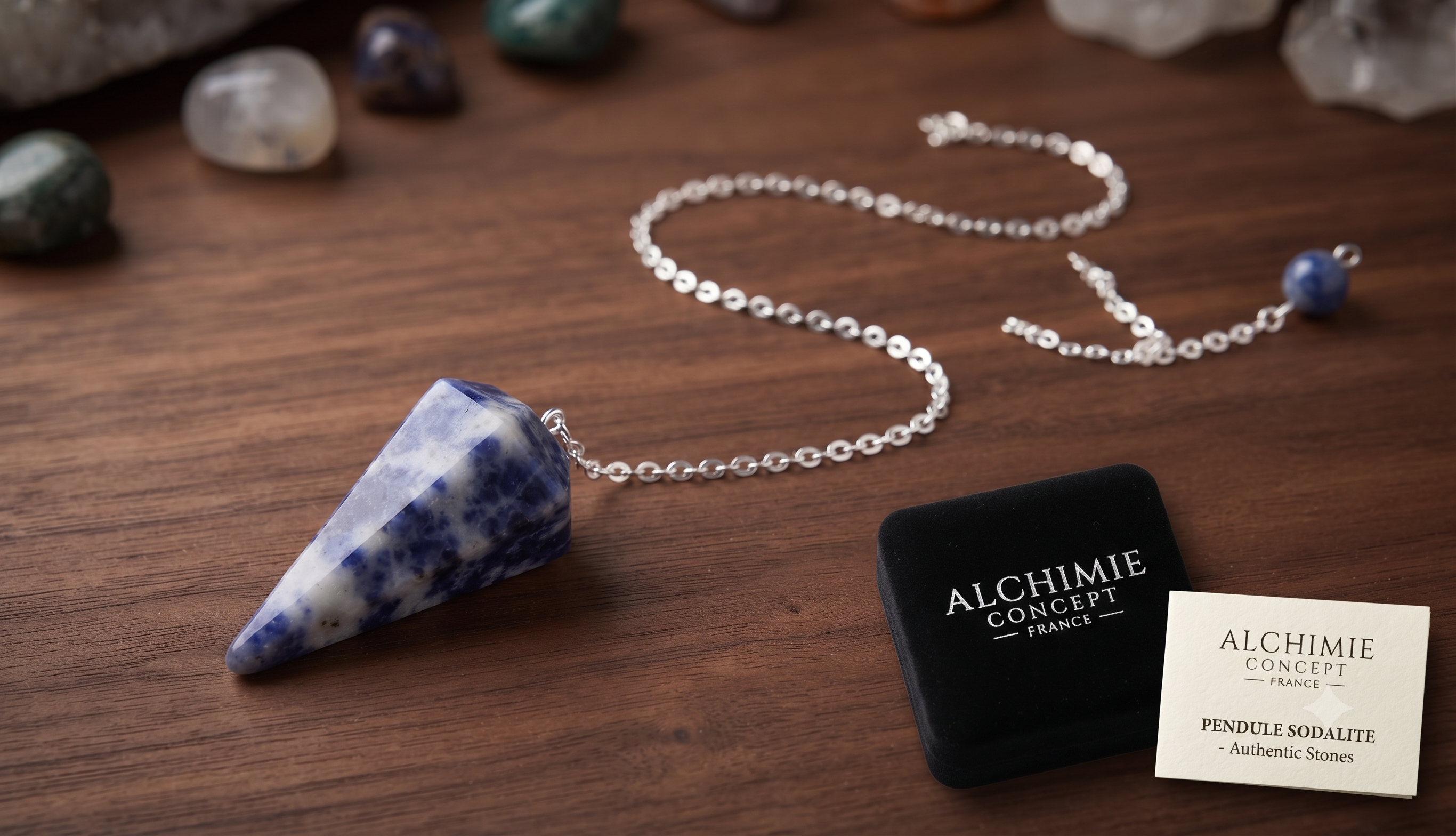 ✨ Pendule Conique Sodalite 3.5cm – Pierre Naturelle Radiesthésie & Lithothérapie