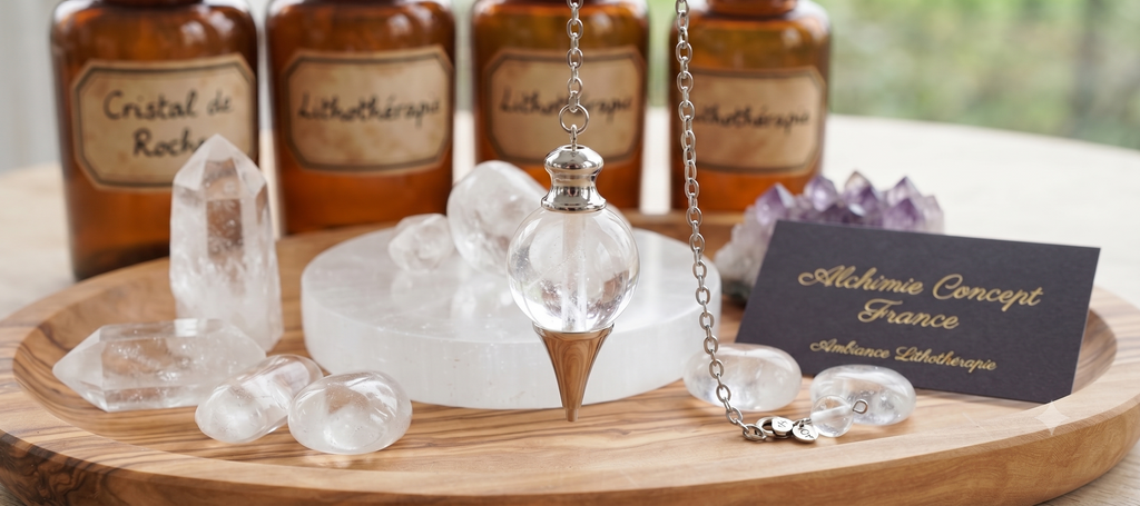 ✨ Pendule Sphère Cristal de Roche 4cm – Pierre Naturelle Certifiée | Radiesthésie & Lithothérapie