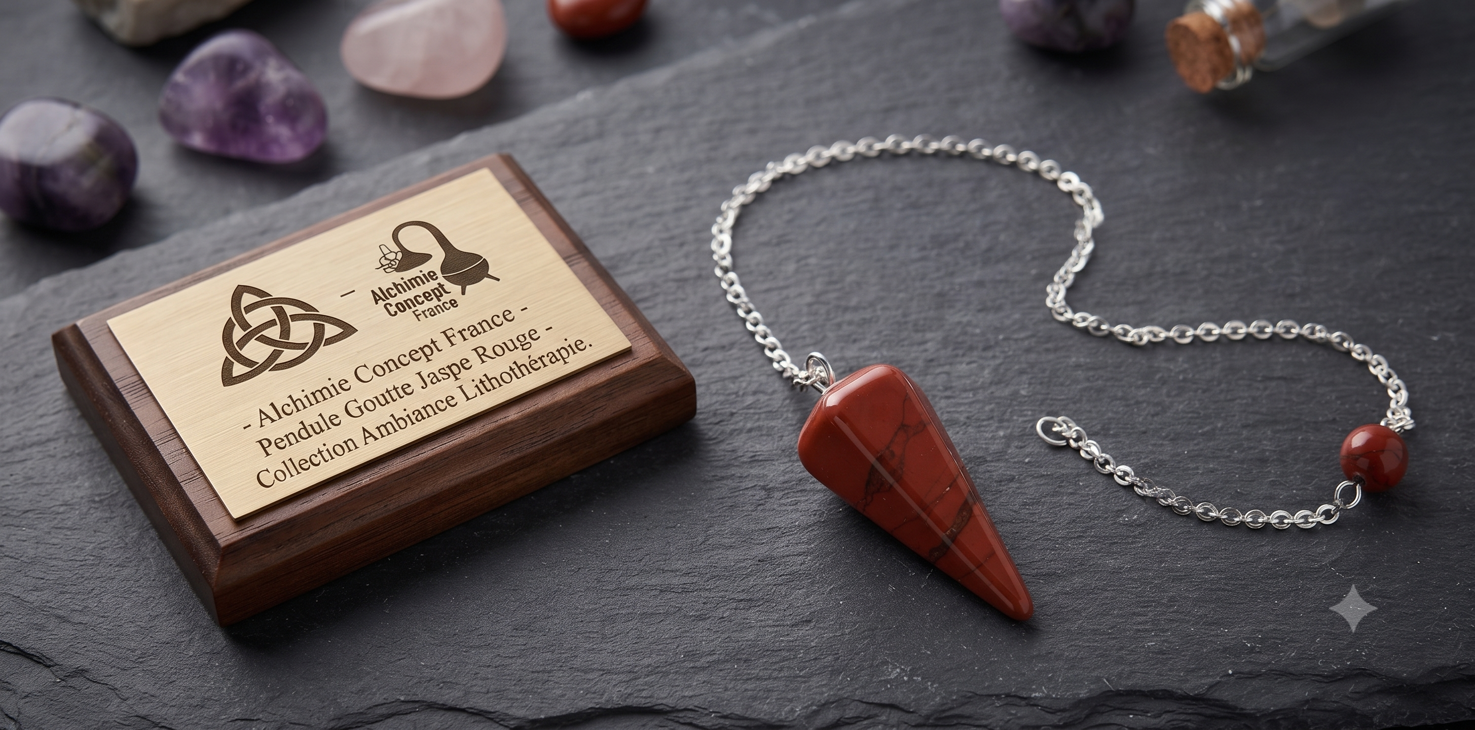 ✨ Pendule Goutte Jaspe Rouge 3cm – Pierre Naturelle Radiesthésie & Lithothérapie
