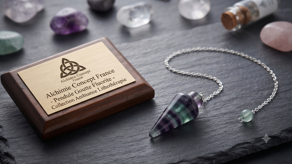 ✨ Pendule Goutte Fluorite 3cm – Pierre Naturelle Radiesthésie & Lithothérapie