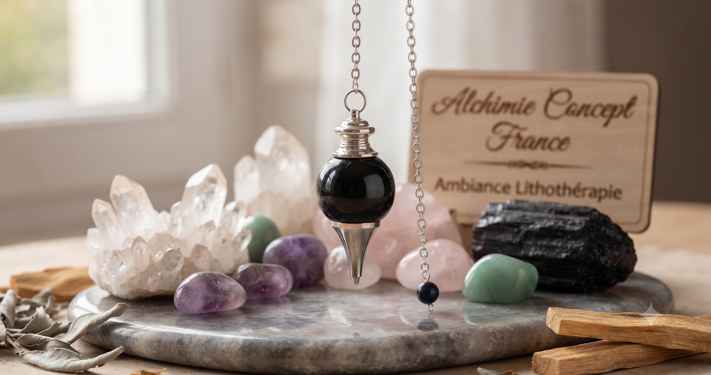 ✨ Pendule Sphère Tourmaline Noire 4cm – Pierre Naturelle Certifiée | Radiesthésie & Lithothérapie