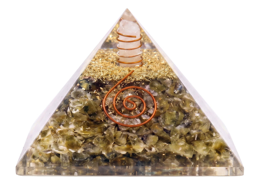 Pyramide Orgonite ‘Protection & Prise de Conscience’ 6cm – Labradorite