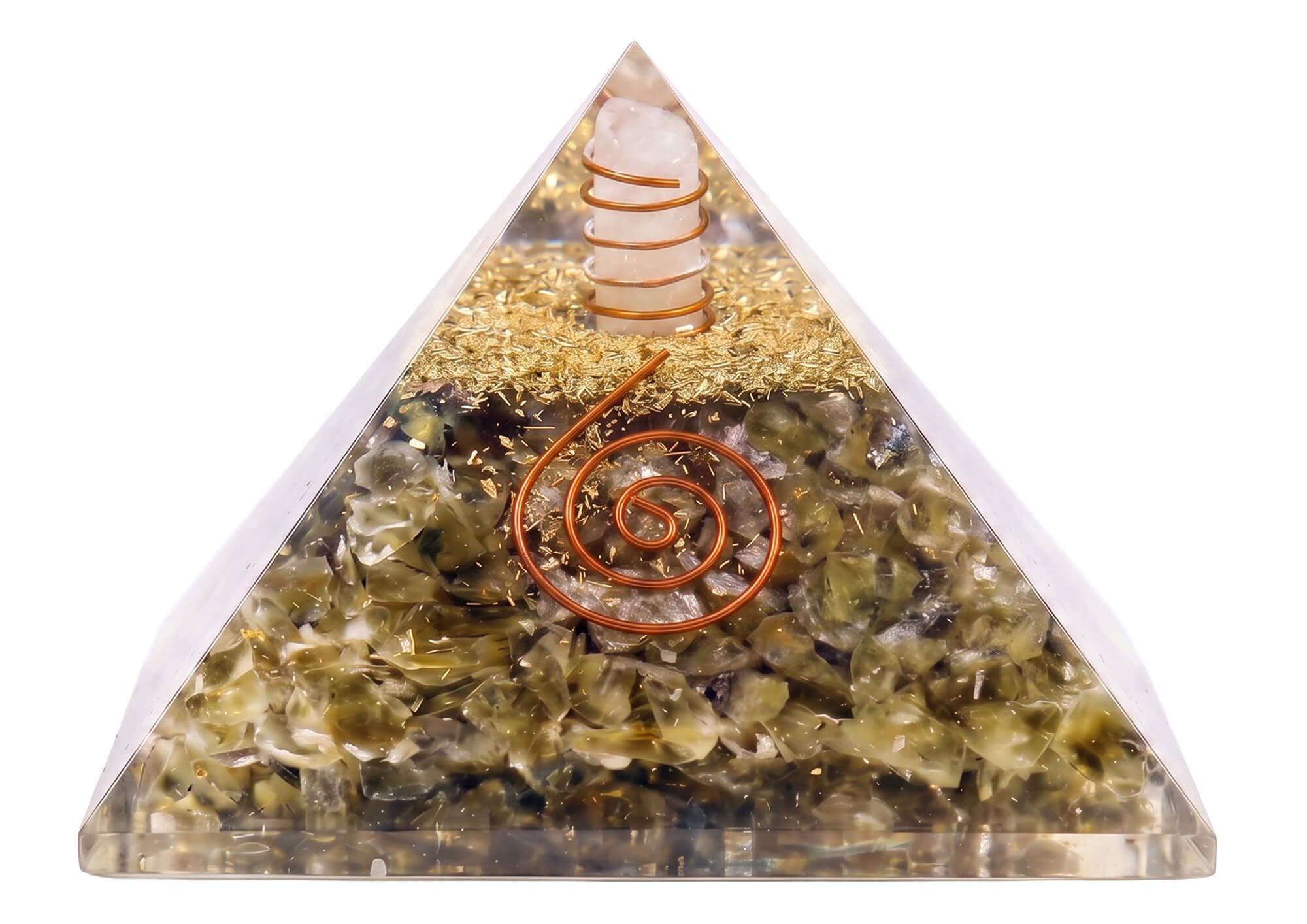 Pyramide Orgonite ‘Protection & Prise de Conscience’ 6cm – Labradorite