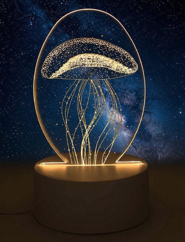 Veilleuse USB Méduse 14cm — Lumière Jaune Douce & Apaisante | Déco Marine & Cadeau Original Nature