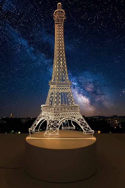 Veilleuse USB Tour Eiffel 19cm — Lumière Dorée & Romantique | Déco Parisienne & Cadeau Paris Chic