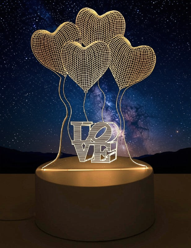 Veilleuse USB Cœurs 14cm — Lumière Jaune Chaude & Romantique | Cadeau Saint-Valentin & Fête des Mères