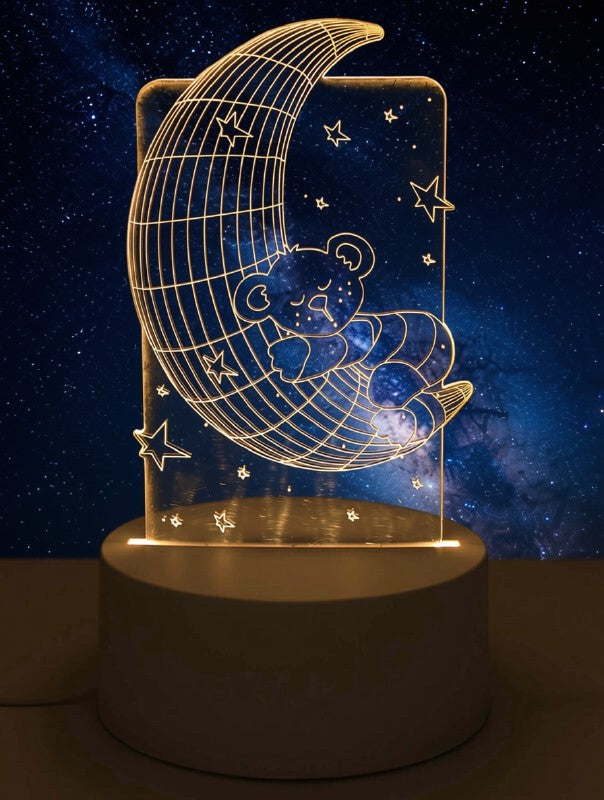 Veilleuse USB Lune 14cm — Lumière Jaune Douce & Apaisante | Déco Chambre Céleste & Cadeau Poétique