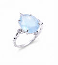 ✨ Bague Argent 925 Certifié Poinçon – Aigue Marine Ovale Impériale | Taille Réglable