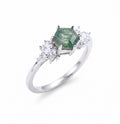 ✨ Bague Argent 925 Agate Mousse ‘Flocon d’Argent’ – Pièce Unique | Poinçon Garanti