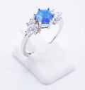 ✨ Bague Argent 925 Poinçon | 'Flocon d'Argent' Apatite Naturelle | Taille Réglable