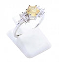 ✨ Bague Argent 925 'Flocon d'Argent' ✦ Citrine Naturelle Dorée ✦ Taille Réglable – Poinçon 925
