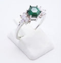✨ Bague Argent 925 Poinçon | 'Flocon d'Argent' – Malachite Naturelle, Pierre du Changement – Réglable
