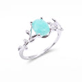 ✨ Bague 'Murmure de Laurier' – Amazonite Turquoise Apaisante | Argent 925 Certifié Poinçon | Réglable