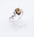 ✨ Bague Laurier & Œil de Tigre – Argent 925 Poinçon | Pierre de Courage & Confiance