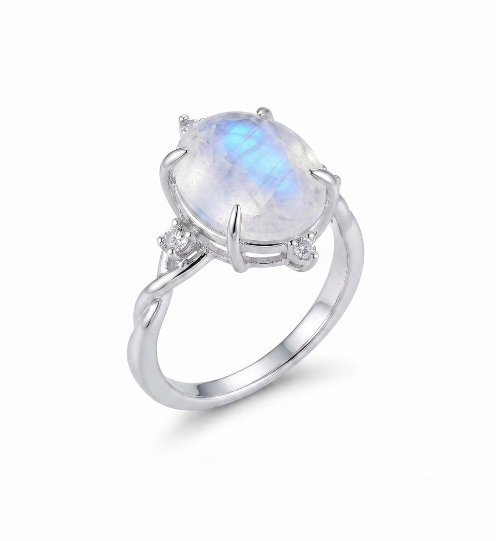 ✨ Bague Argent 925 Pierre de Lune Ovale Impérial – Pierre Unique | Poinçon Garanti