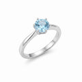 ✨ Bague Argent 925 Poinçon | 'Rond Sublime' – Aigue Marine Naturelle – Taille Réglable