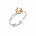 ✨ Bague Argent 925 Poinçon | 'Rond Sublime' – Citrine Naturelle Dorée – Taille Réglable