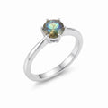 ✨ Bague Argent 925 Poinçon | 'Rond Sublime' – Labradorite Naturelle – Taille Réglable