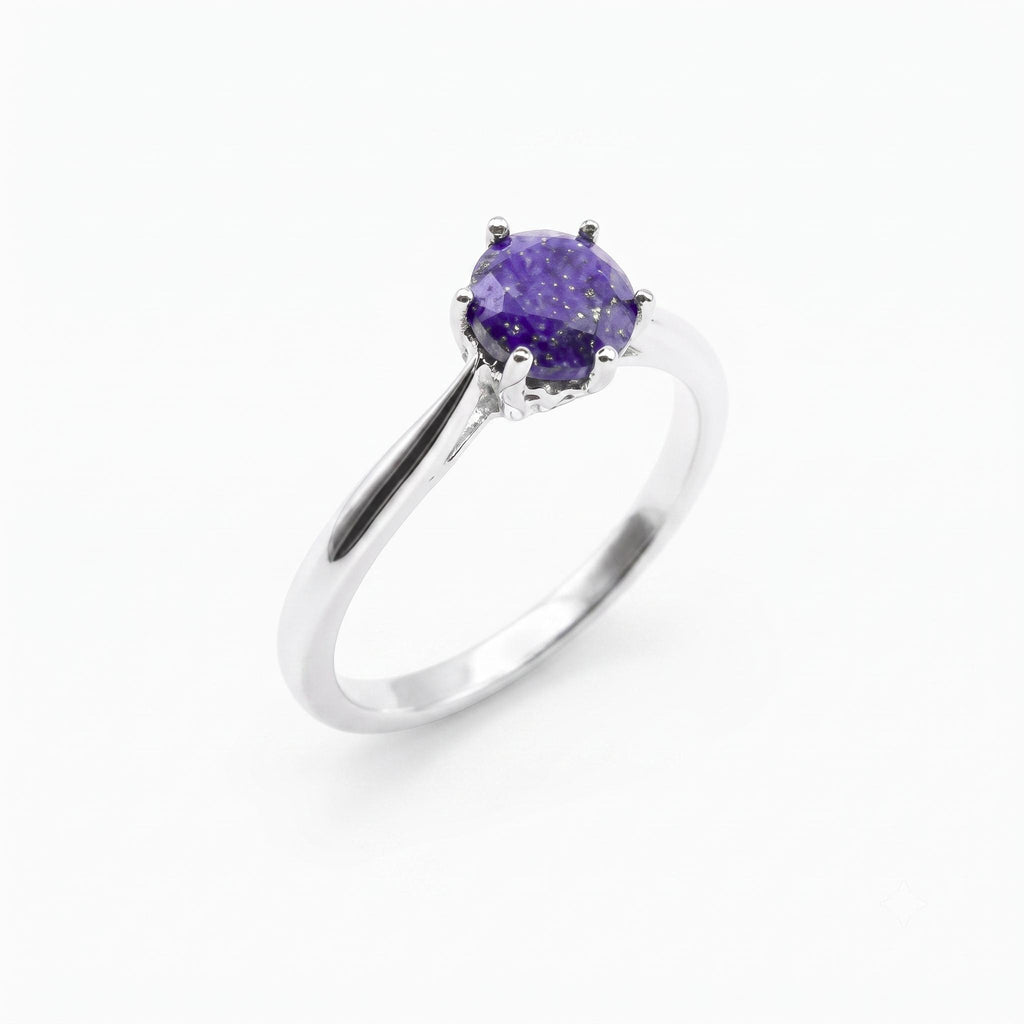 ✨ Bague Argent 925 Poinçon | 'Rond Sublime' – Lapis Lazuli Naturel – Taille Réglable