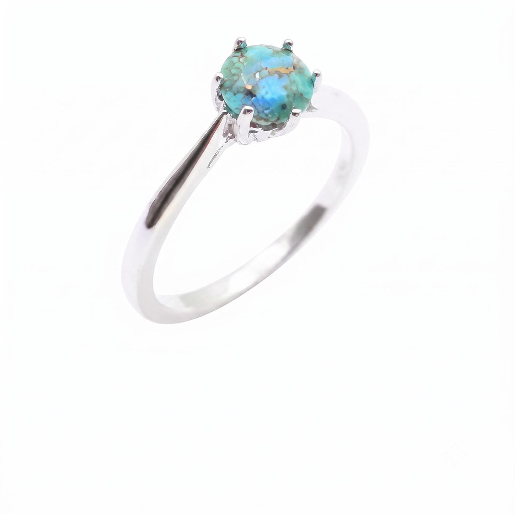 ✨ Bague Argent 925 Poinçon | 'Rond Sublime' – Turquoise Naturelle – Taille Réglable