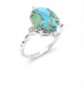 ✨ Bague Argent 925 Turquoise Ovale Impérial – Pièce Unique | Poinçon Garanti