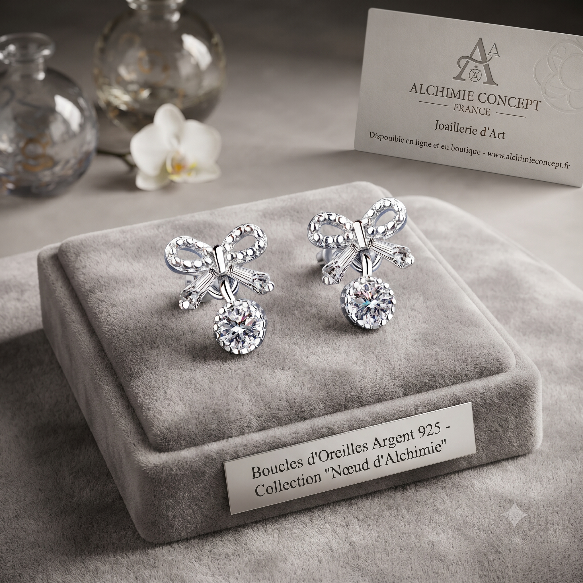 Boucles d'Oreilles Marie – Argent 925 & Zirconium | Sophistication, Élégance & Style Exclusif