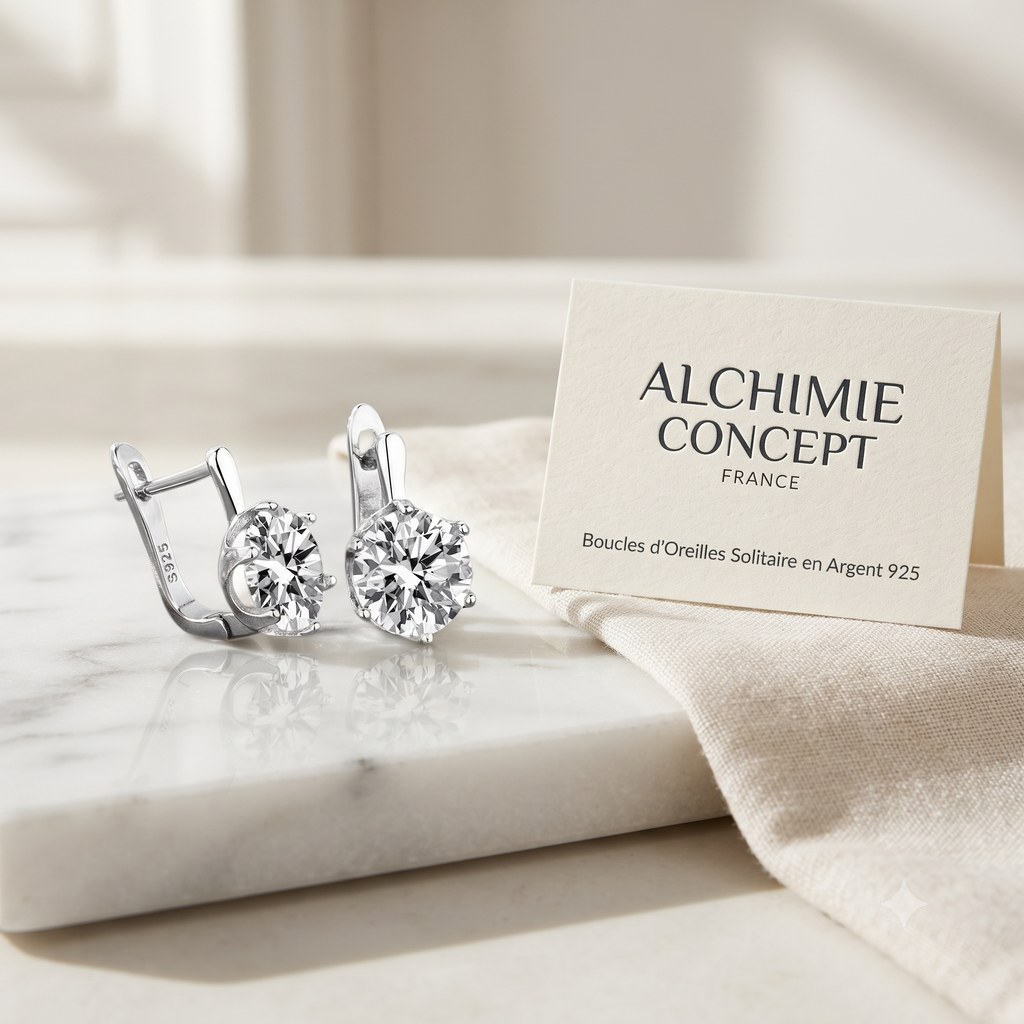 Boucles d'Oreilles Orlane – Argent 925 & Zirconium | Cristaux Étincelants & Luxe Raffiné