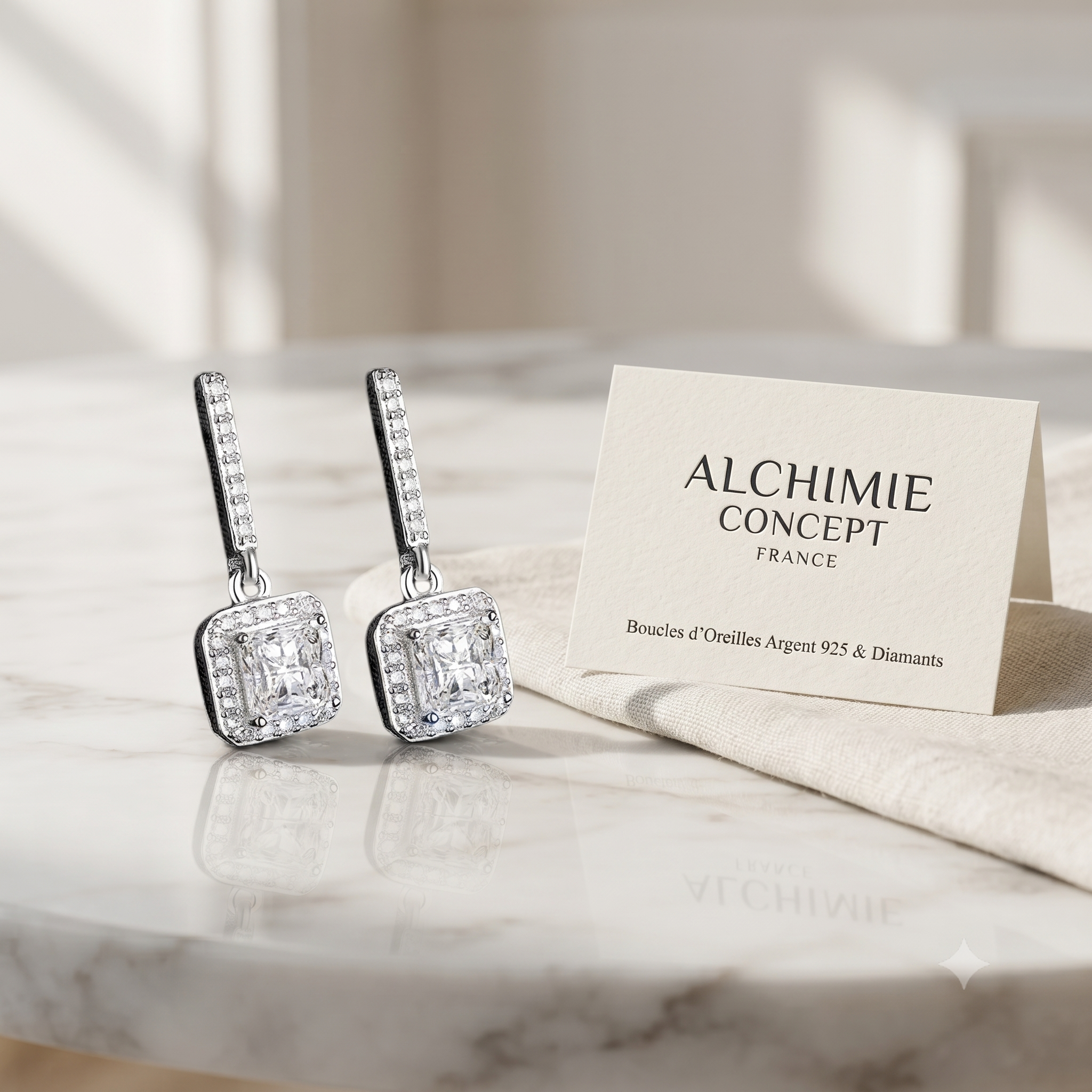 Boucles d'Oreilles Jeanne – Argent 925 & Zirconium | Luxe, Distinction & Élégance Intemporelle
