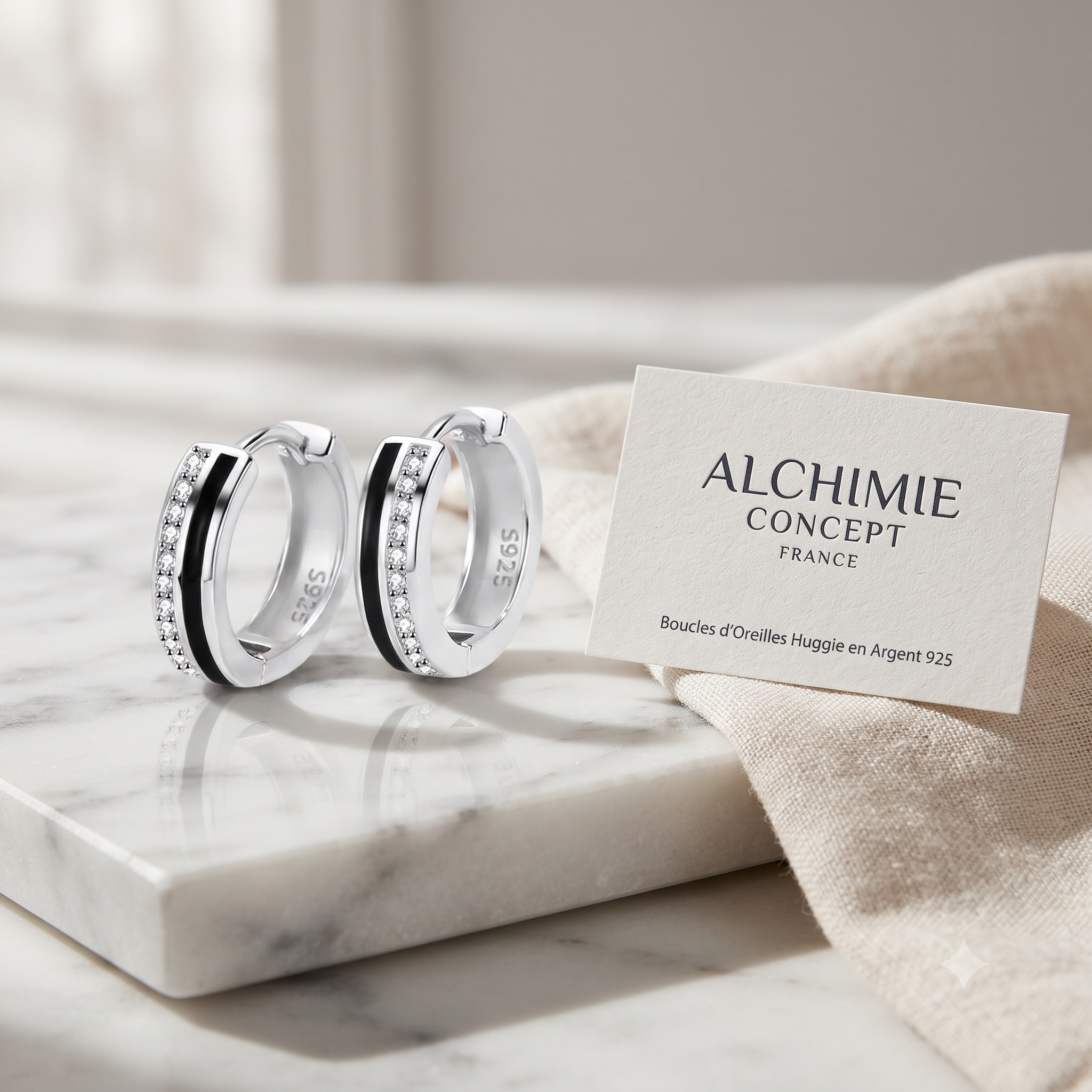 Créoles Zuzana – Argent 925 & Zirconium | Style Artistique & Élégance Intemporelle