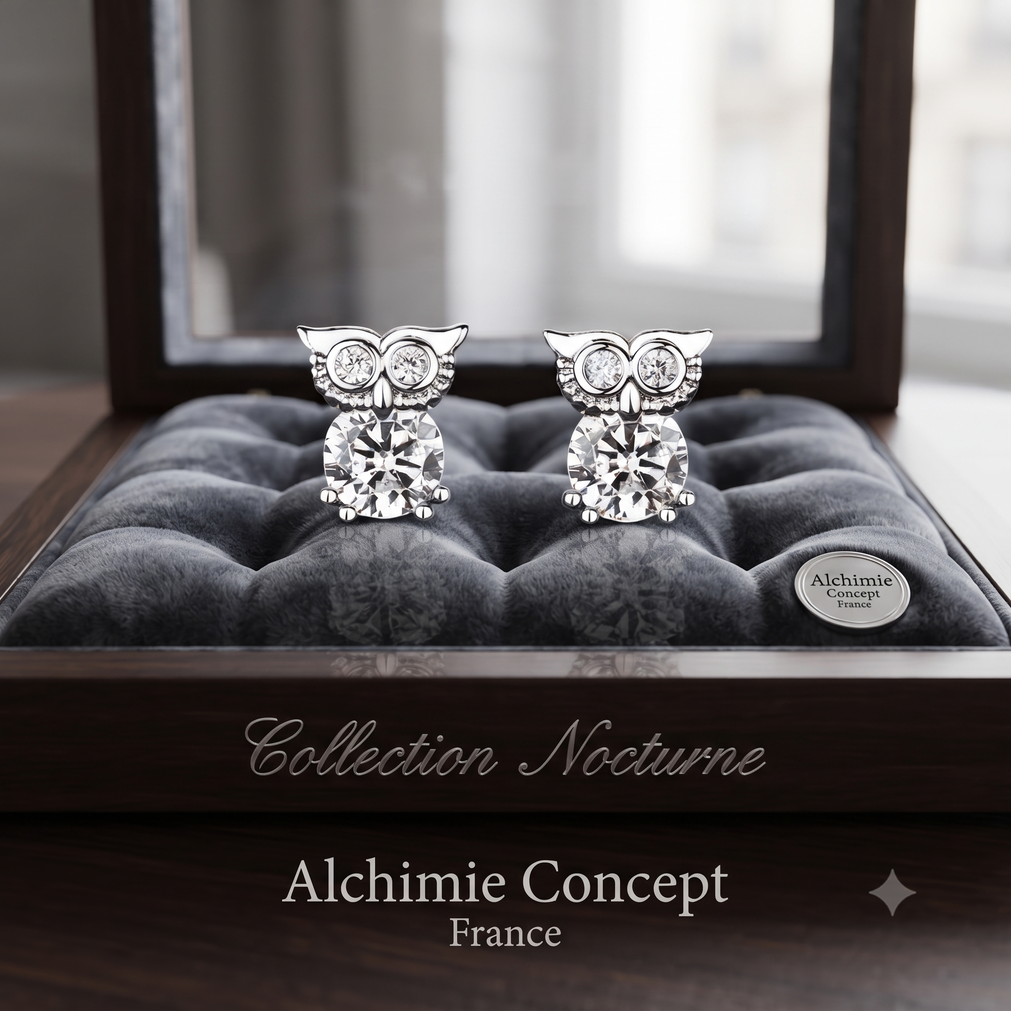 Boucles d'Oreilles Chouette – Argent 925 & Zirconium | Sagesse, Raffinement & Style Unique