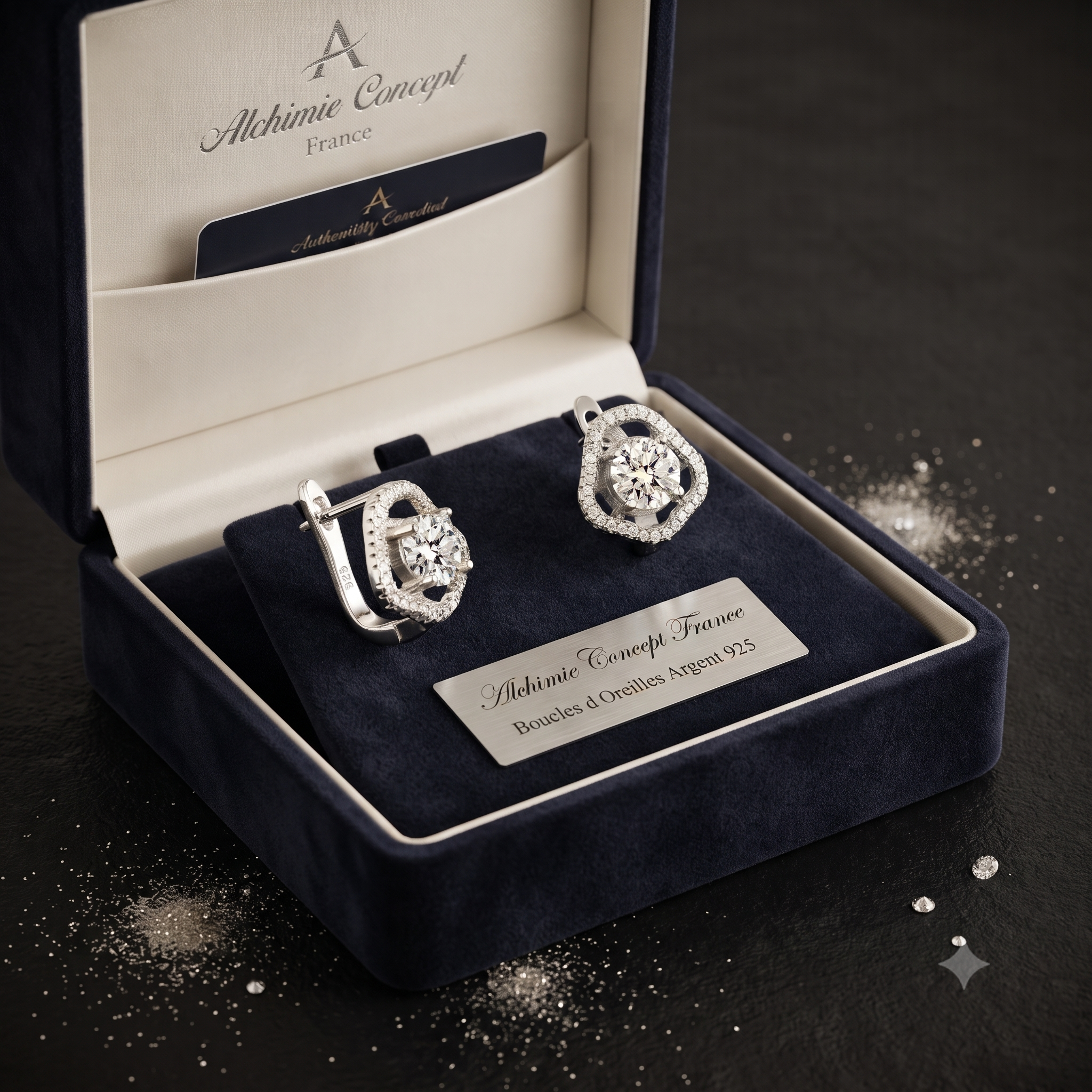 Boucles d'Oreilles Princesse – Argent 925 & Zirconium | Royauté, Luxe & Élégance Exclusive