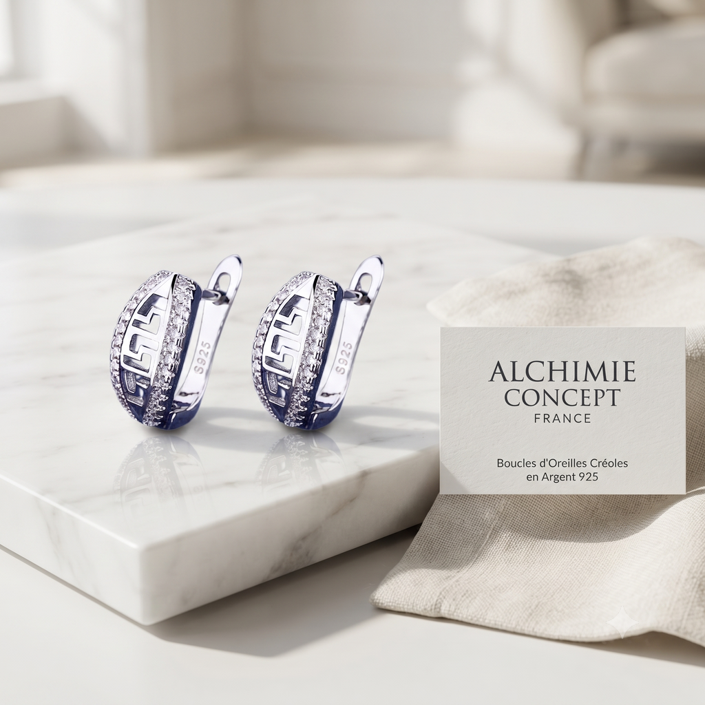 Boucles d'Oreilles Maude – Argent 925 & Zirconium | Luxe Discret & Beauté Intemporelle