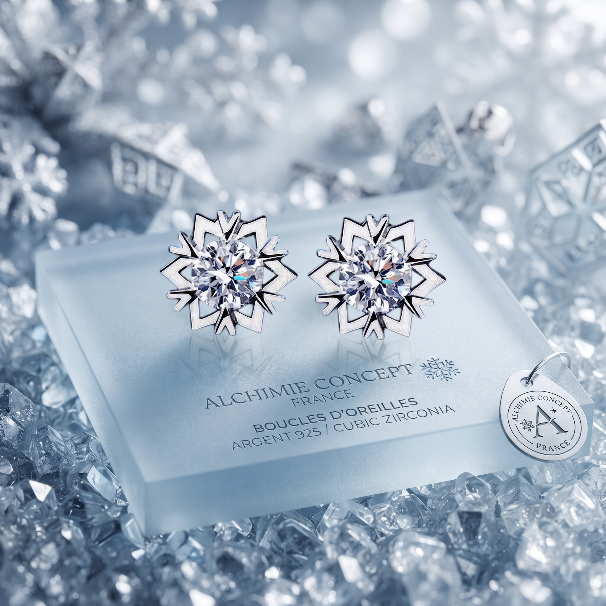 Boucles d'Oreilles Maryline – Argent 925 Fait Main & Zirconium | Œuvre d'Art & Luxe Haut de Gamme