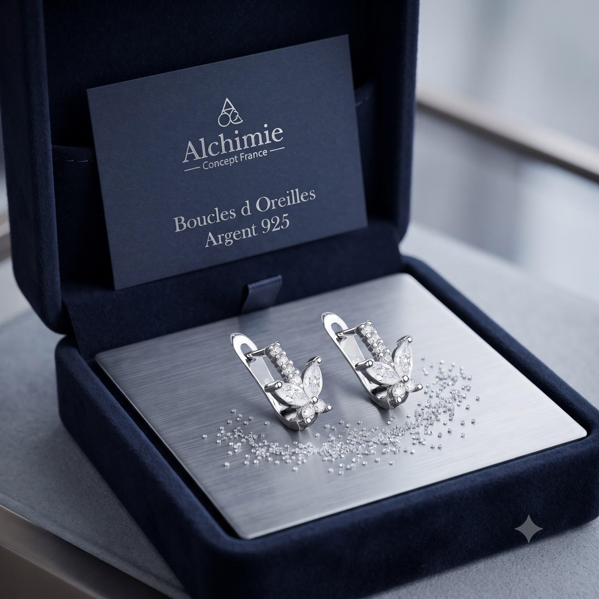 Boucles d'Oreilles Chantal – Argent 925 & Zirconium | Luxe Durable & Raffinement Exclusif