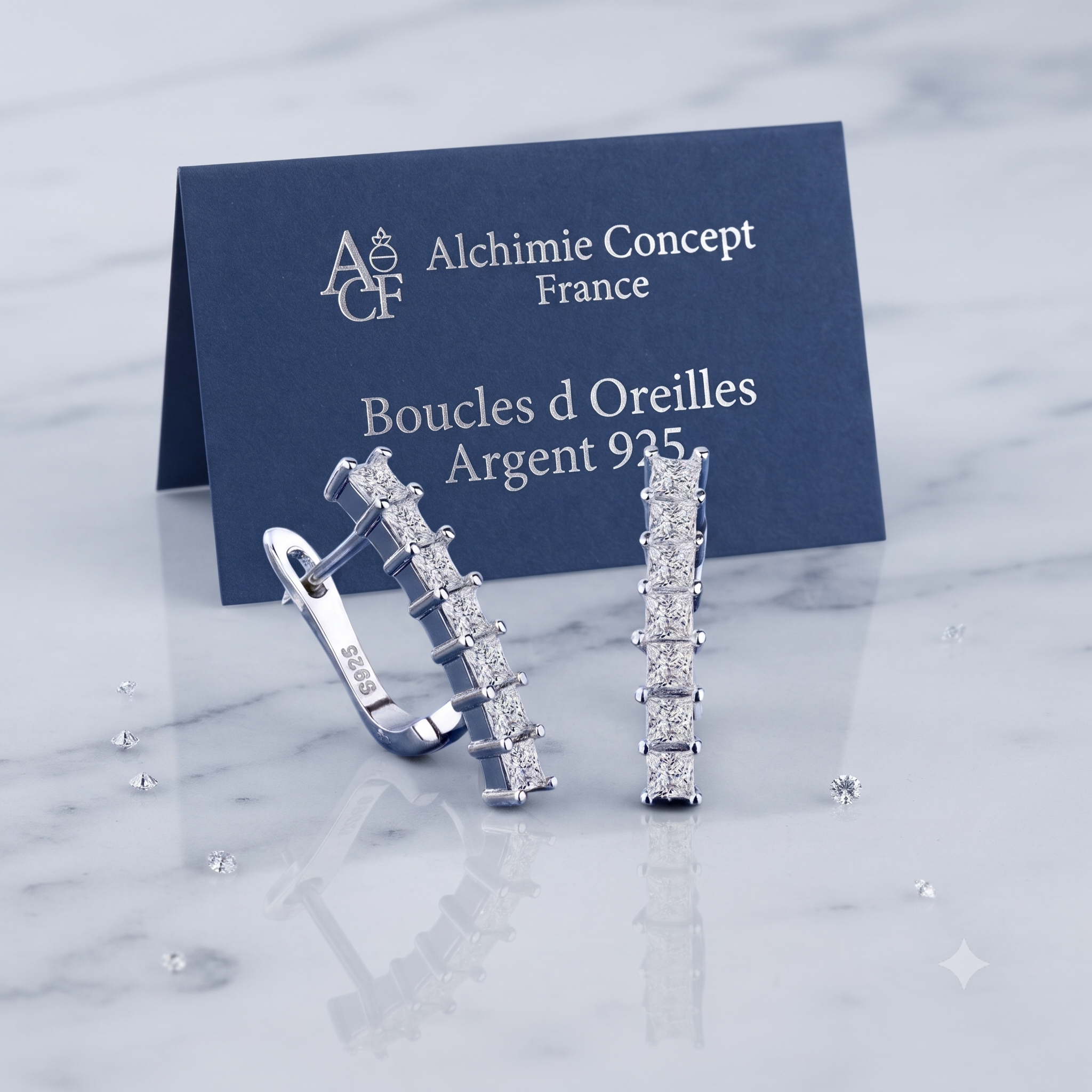 Boucles d'Oreilles Marianne – Argent 925 & Zirconium | Éclat, Sophistication & Luxe Exclusif