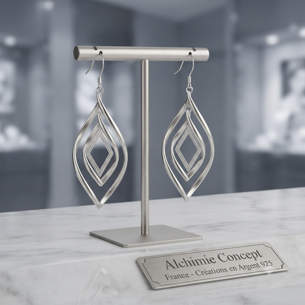 Boucles d'Oreilles Argent 925 Alice | Zirconium | Certifiées Poinçon | Cascade Tombantes Femme Luxe