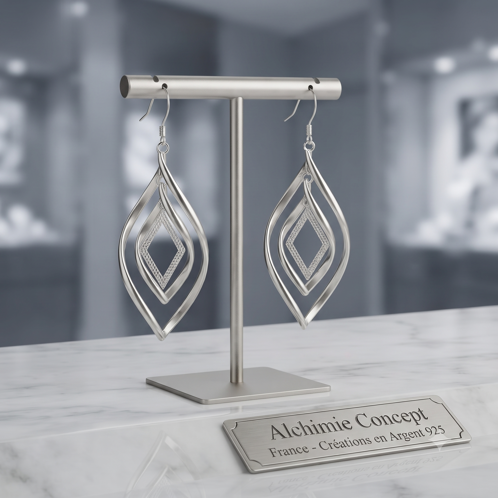 Boucles d'Oreilles Argent 925 Alice | Zirconium | Certifiées Poinçon | Cascade Tombantes Femme Luxe